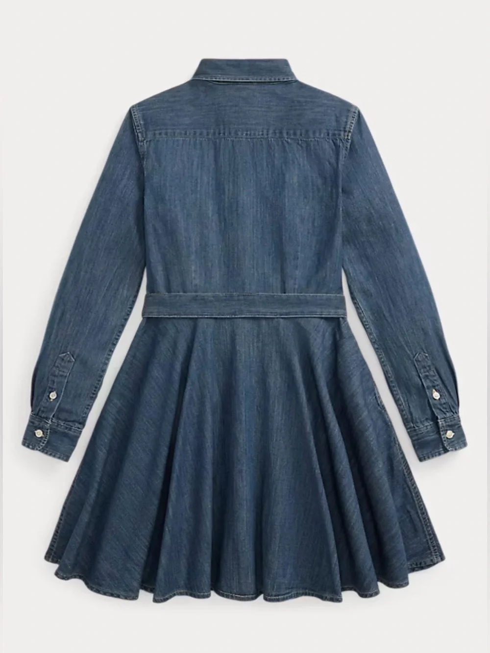 Polo Ralph Lauren Girls Denim Shirt Dress with Belt (Size: 14)